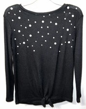 Girls Cat  Jack Black Dot tie front Sweater-Never Worn-Size 6/6X-Very Soft 