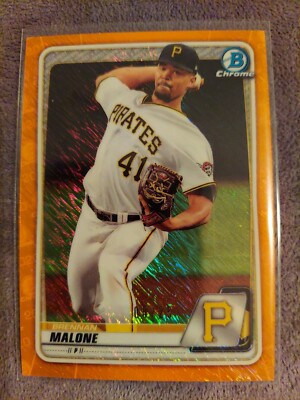 2020 Bowman Chrome Brennan Malone Pirates Orange Shimmer Prospect Refractor 8/25
