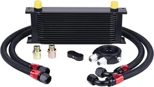 16 Row Oil Cooler Kit, 10AN Stacked Plate Transmission Engine Cooler Universal