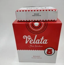 Scentsy Velata Fun Fondue Rogue Fondue Warmer AND LID  Red ~ Ceramic ~ Open Box
