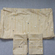 The Company Store King Duvet & 2 King Pillowcases Dijon Yellow  Circles Dots