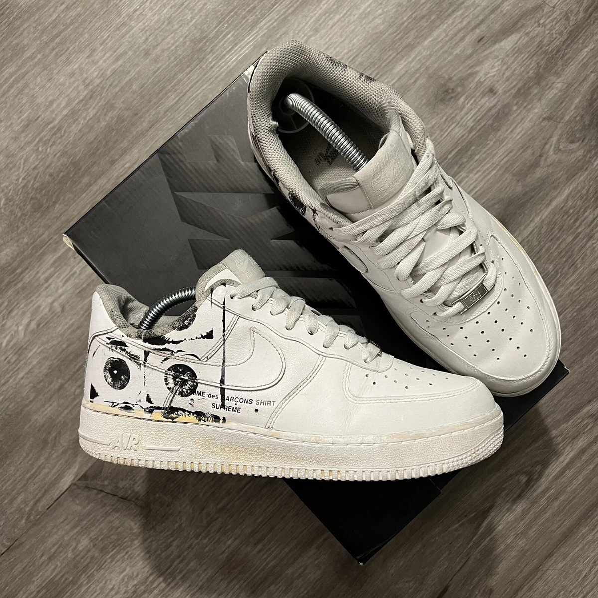 Supreme x CDG Nike Air Force 1 Low White Eyes Size 8 923044 100 eBay