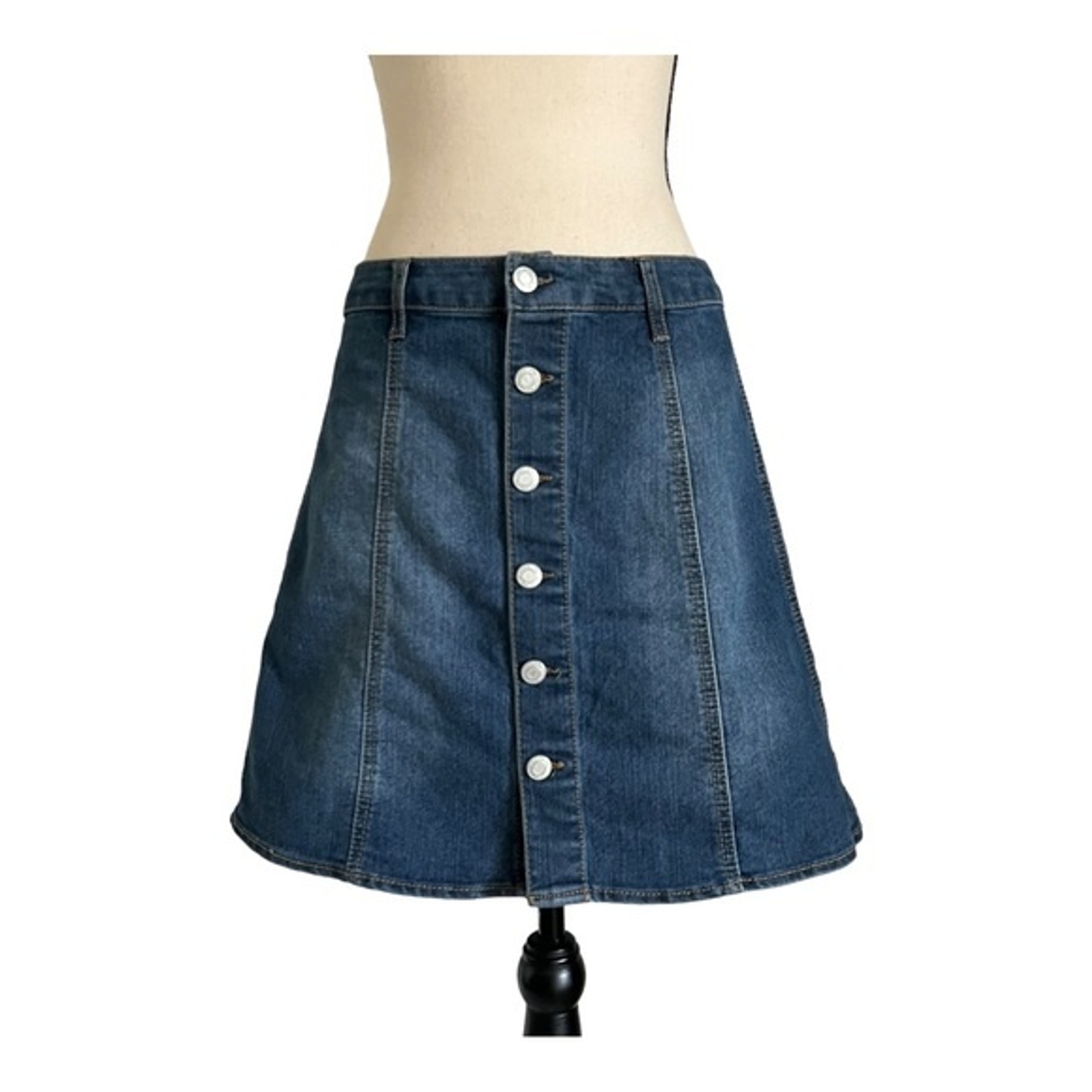 Mossimo Supply Button Front Denim Mini Skirt Size… - image 2