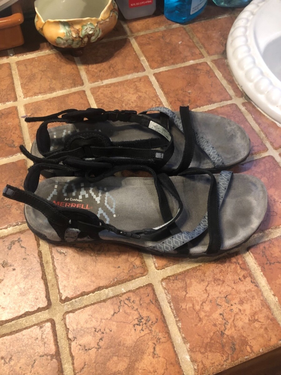 Ladies Merrill Around Town Sandals Memory Foam Air Cushion Size Woman’s  Black