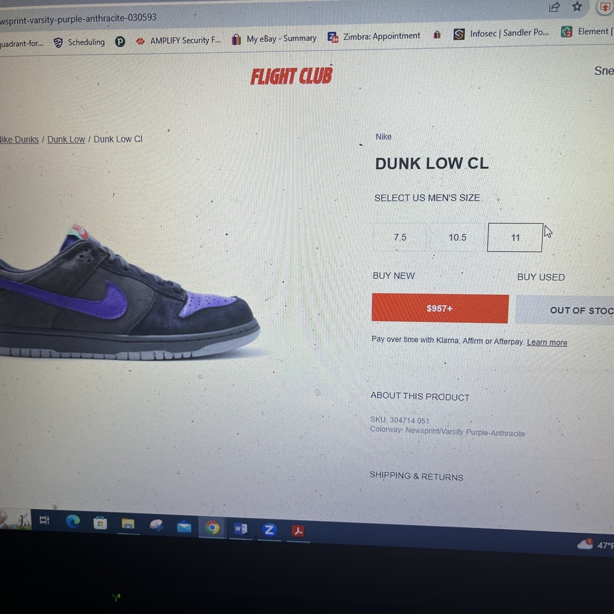 2007 Men's Nike Dunk CL Low Newsprint Varsity Purple 2007 Men's Nike Dunk CL Low Newsprint Varsity Purple