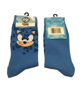 SONIC The Hedgehog Novelty Crew Socks 1 Pair Adult Size 10-13 NWT
