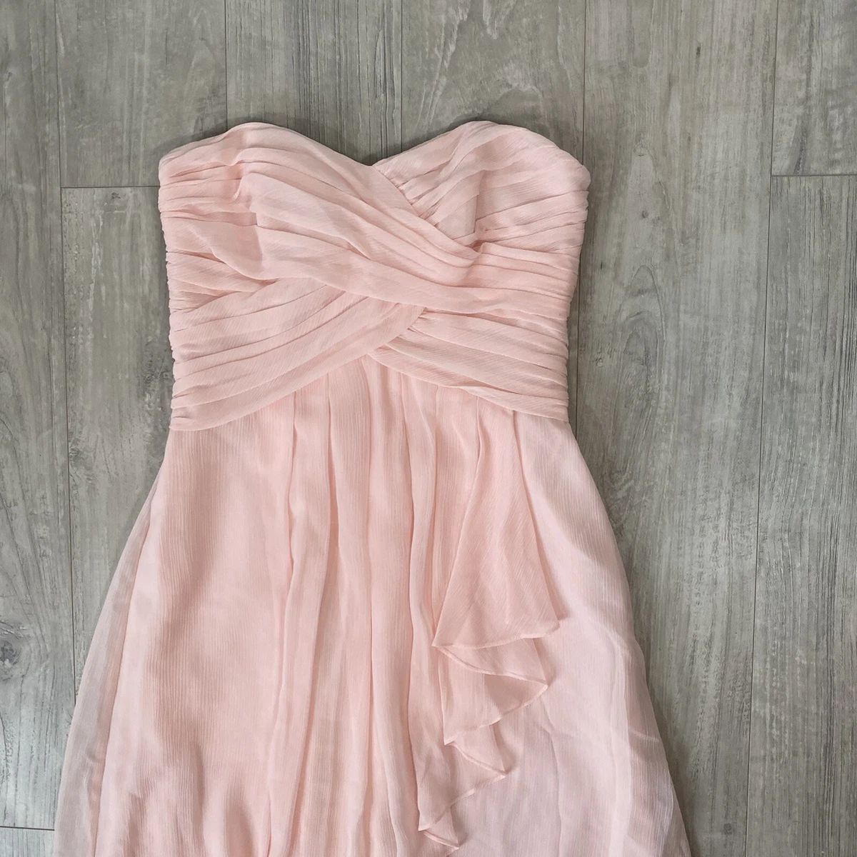 Short crinkle chiffon best sale dress with front cascade