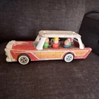 New ListingFisher-Price Little People Red Wood Panel Station Wagon Toy Car 1960s Vintage