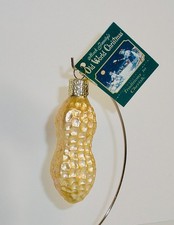 GLASS PEANUT - OLD WORLD CHRISTMAS GLASS ORNAMENT NEW W/TAG 28012