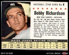 1961 Post Cereal #8 Bobby Richardson Hand Cut Yankees SHORT-PRINT 3 - VG