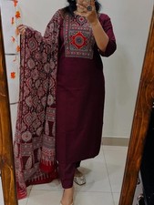 Indian Pakistani Women's Kurta Set Beautiful Wedding Wear Kurti Pant Dupatta Set