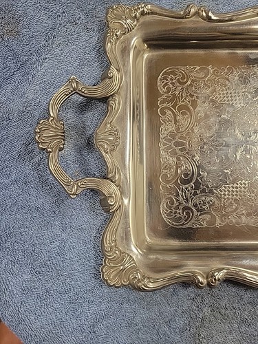 Vintage L'argenterie Server Tray Silver plated EP On Steel 18" X 10" Hong Kong - Picture 3 of 6