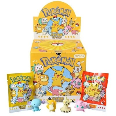 Pokemon Mystery Eraser Blind Box 32 Stück Radiergummis Löschen Pikachu   