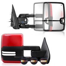 2007-2014 Silverado Sierra Towing Mirror Power Heated Red  Compatible Replacement