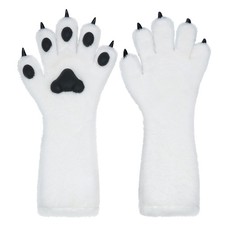Cosplay Furry Cat Claw Long Gloves Five-Finger Paws Mittens Costume Accessories