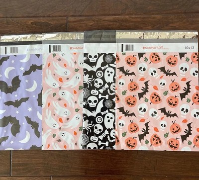 10x13'' Super Cute Mix of 4 Halloween Patterns Designer Poly Mailers! Non-Padded!