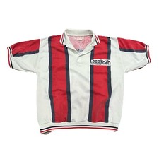 VTG 90'S REEBOK SPORT INTERNATIONAL STRIPED BOXY POLO SHIRT RED WHITE SZ L 7 