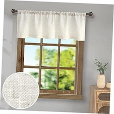 Linen Window Valance for Kitchen 3 Inch Rod 52"W x 18"L Pack of 1 Natural