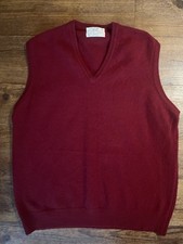 Lord Jeff Sweater Vest Men Size XL 100 Aussie Lambswool Red Vintage Made in USA