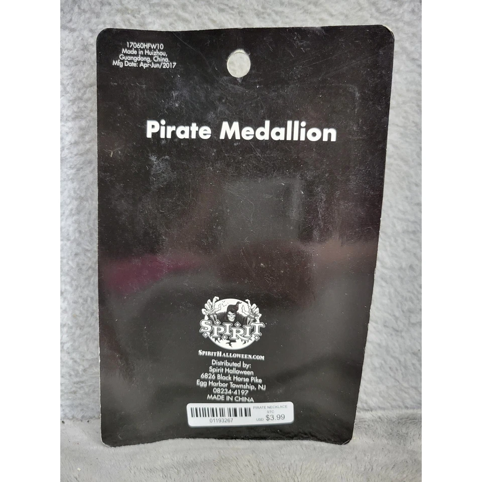 Spirit Halloween Pirate Medallion Skull and Crossbones Costume Accessory - Image 2 of 2