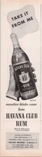 Havana Club Rum Vintage 1945 Original Print Ad Cuban Rum 86 Proof