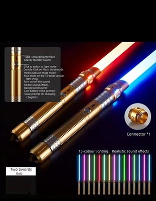 Star Wars Metall Lichtschwert Duell Farbwechsel Sound Griff Säbel Cosplay