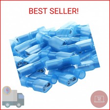 AIRIC UL Listed Blue Female Spade Connector 16-14 AWG, 100 Pcs Nylon Electrical