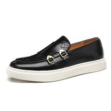 Men Casual Slip On Low-Top Loafer Monk Strap Shoes British Work Business Shoes