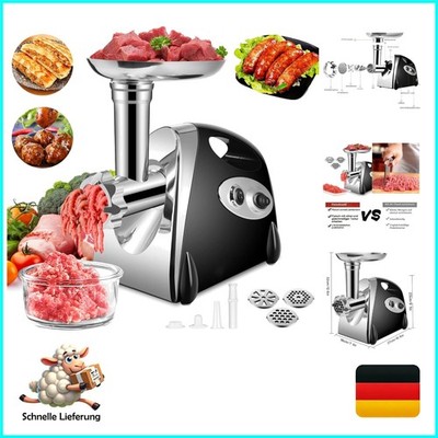 Elektrischer Fleischwolf 2800W Sinzux, Wurst- und Kubbe-Set, 3 Schneidplatten...