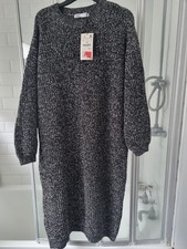 Zara New Wool Blended Jumper Dress Size  L