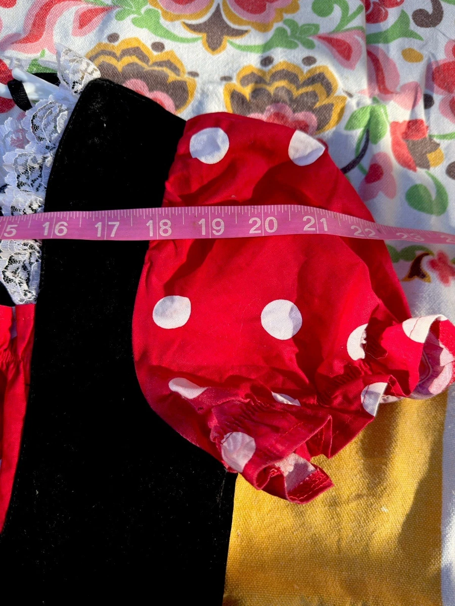 Charades Little Miss Mouse Minnie Dress Bustier Style Velvet Mini Dress Size Med