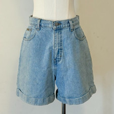 Calvin Klein Womens Size 10 Cuff Short Enzyme Wash Denim Shorts Vintage 90s