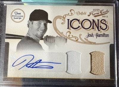 2011 Prime Cuts Icons Josh Hamilton Auto Game Used Material #2/10 Card 26