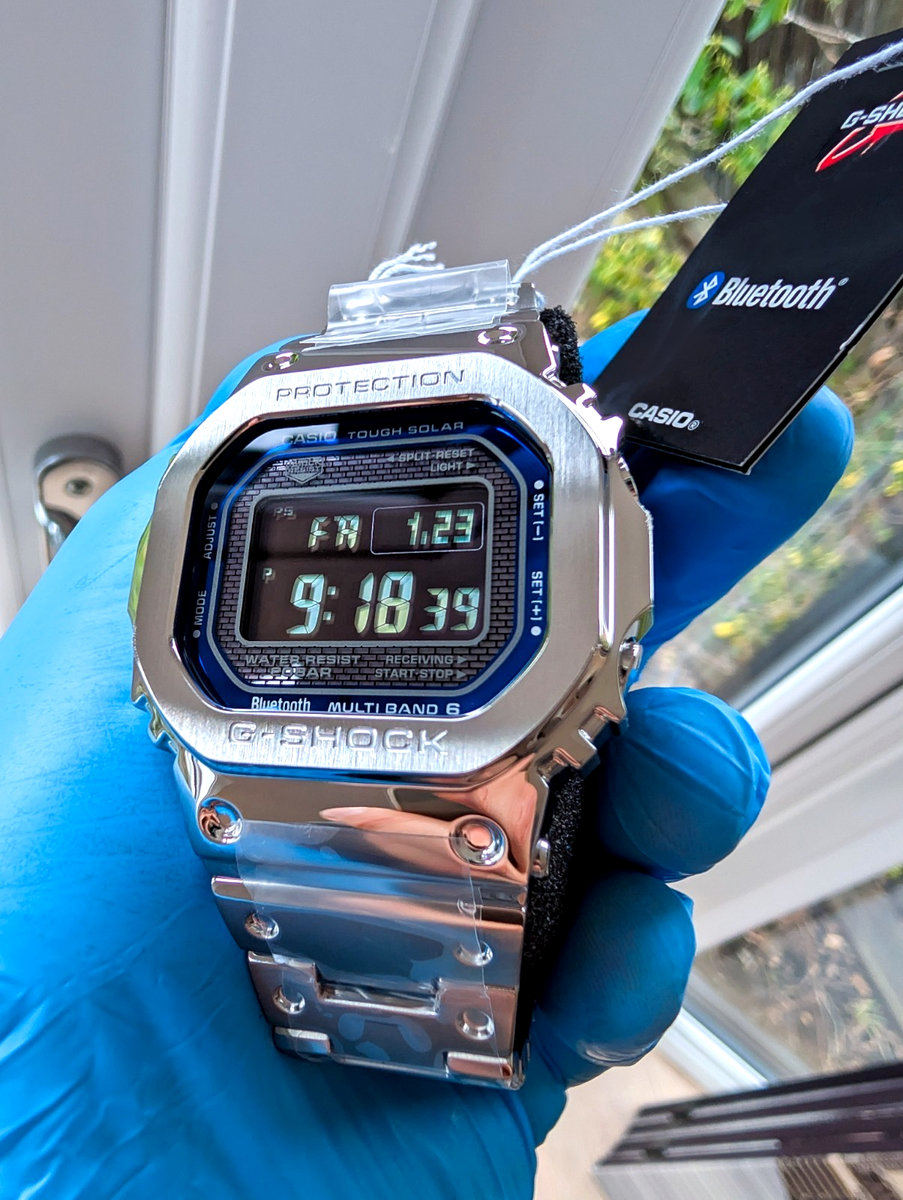 BEAUTIFUL!! G-SHOCK GMW-B5000D-2 ALL STEEL SQUARE WATCH - MADE IN