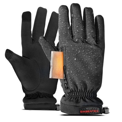 Rangland Heated Winter Gloves with Hand Warmer Pocket Kids S/M, Black