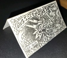 original vintage bifold 1970s big jeff lantana florida tattoo business card