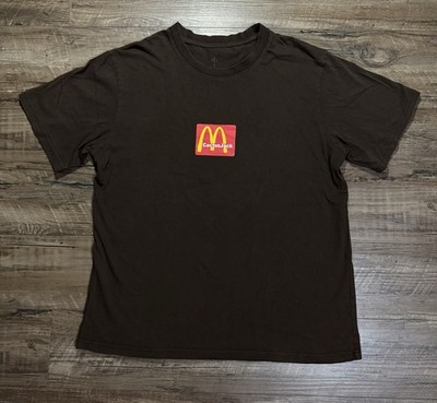 Travis Scott x McDonalds T-Shirt Mens Size Small Brown Double-Sided Cactus Jack