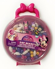 Disney Minnie Mouse Pop Beads Kids Craft Kit Carry Case Tara Toy Jewelry Kit 3 