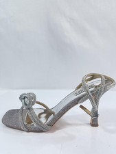 Badgley Mischka Shoes Womens Size 9 Silver Effie Glitter Bow Heel Sandals