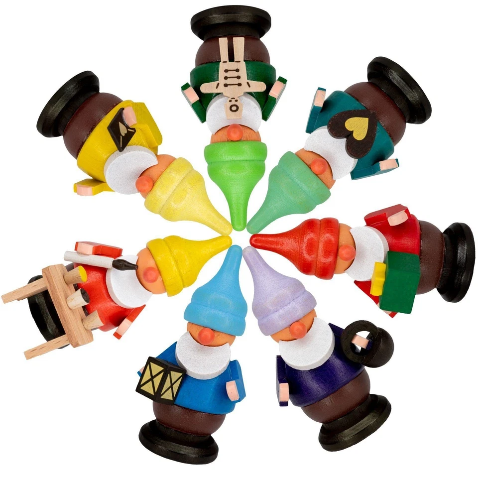 SPIELWARENMACHER GÜNTHER E.K. Miniaturfigur Komplettsatz 7 Zwerge farbig sortiert 3x6x3cm Zwergenpaar Talzwerg