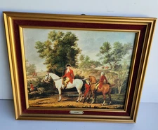 Departure for Hunting Duke Louis Philippe II H.Vernet Painting Framed 12" x 10"