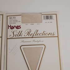 Lot of -2 - NEW -Hanes Silk Reflections Shimmer Control Top Pantyhose Pearl A-B
