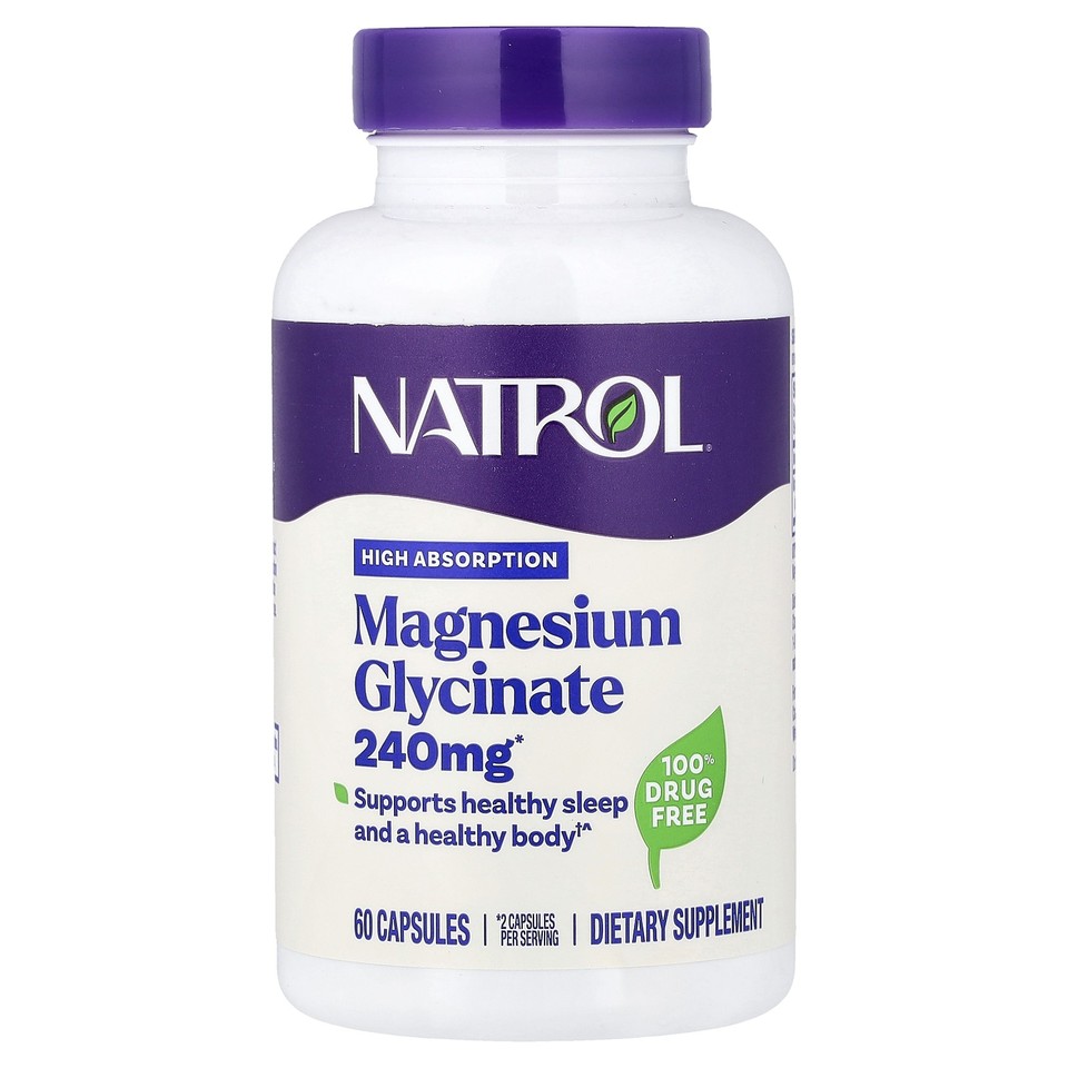 Magnesium Glycinate, High Absorption, 60 Capsules (120 mg per Capsule)