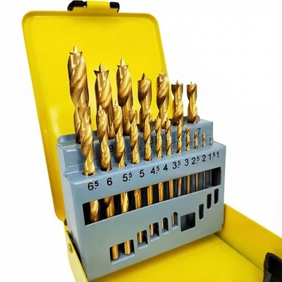 19-Piece Brad Point Wood Drill Bits Set, Metric 1mm to 10mm (0.5mm Increments...