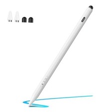 Stylus Pen for iPad, iPhone, Android, 2 in 1 Fast Charge Universal Active White