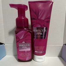 Bath Body Works Perfect in Pink Foaming Hand Soap 8.75oz Body Cream 8oz Shea