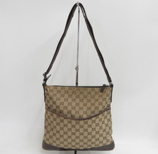 Authentic Gucci GG Canvas Shoulder Messenger Bag Crossbody I 46582