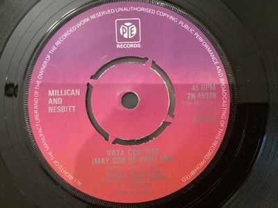 MILLICAN AND NESBITT .  VAYA CON DIOS ( MAY GOD BE WITH YOU )  . 1973 . RARE 7''