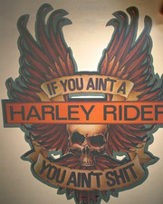 HARLEY DAVIDSON SKULL WINGS VINTAGE 1970's MOTORCYCLE IRON ON TRANSFER B-15