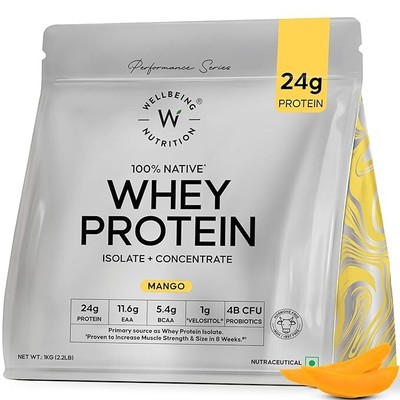 Whey Protein Isolate & Concentrate 1Kg Mango | 24g Protein